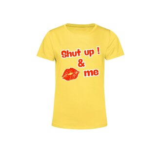 Shut up! & Kiss me T-shirt Yellow Fizz