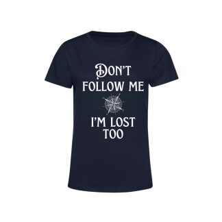 Don't Follow Me I'm Lost Too Dames T-shirt Navy Blue