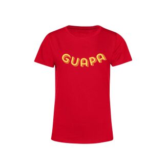 Guapa Dames T-shirt Red gele tekst